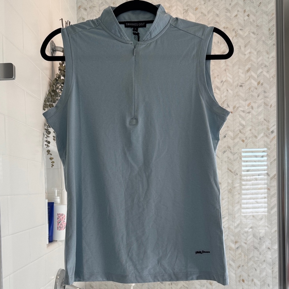 Women's Sleeveless Blue Golf Tank Top